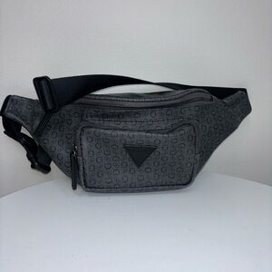 Gray Patterned Men's Waist Bag